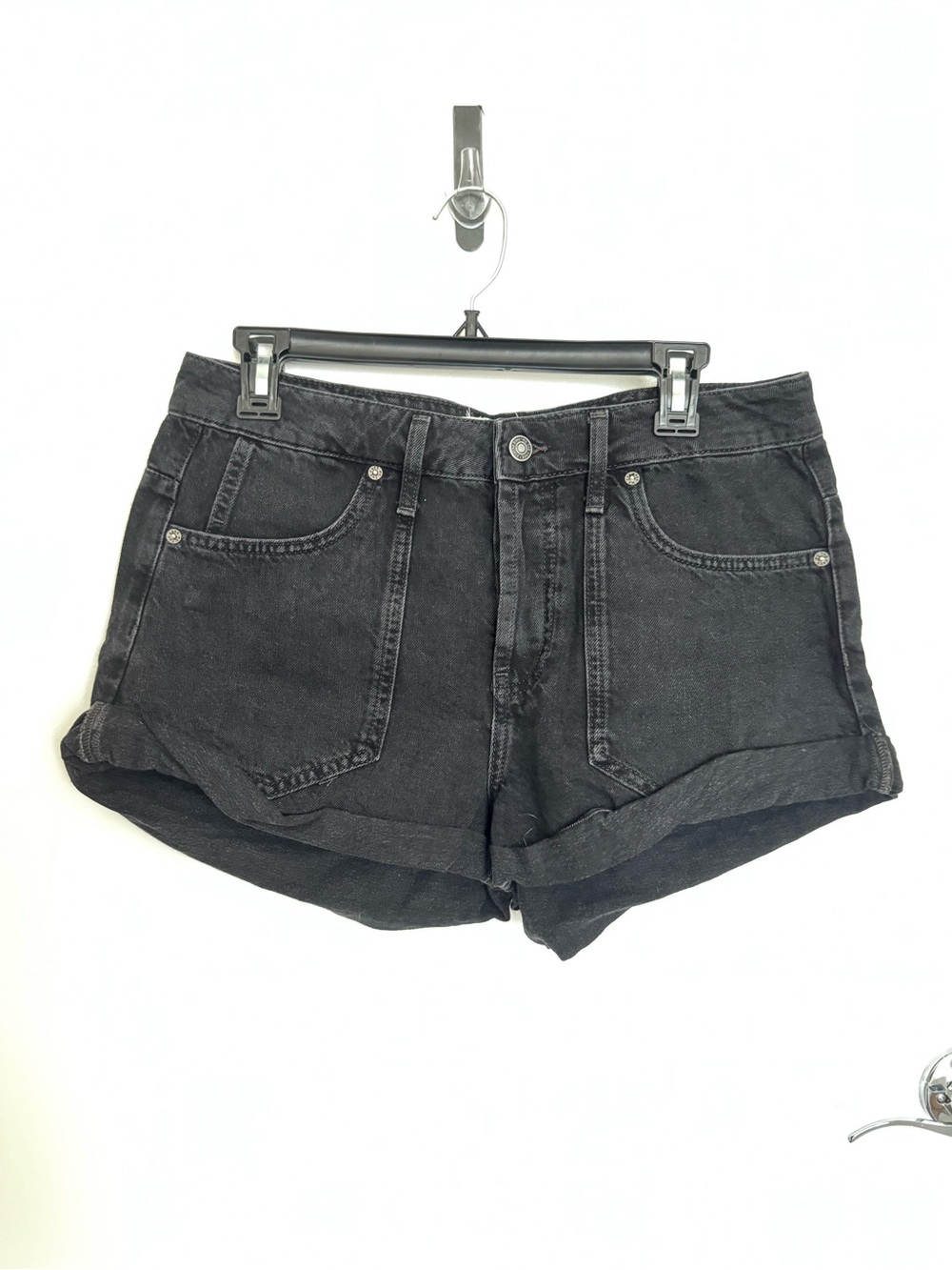 We The Free Black Rolled-Hem Jean Shorts